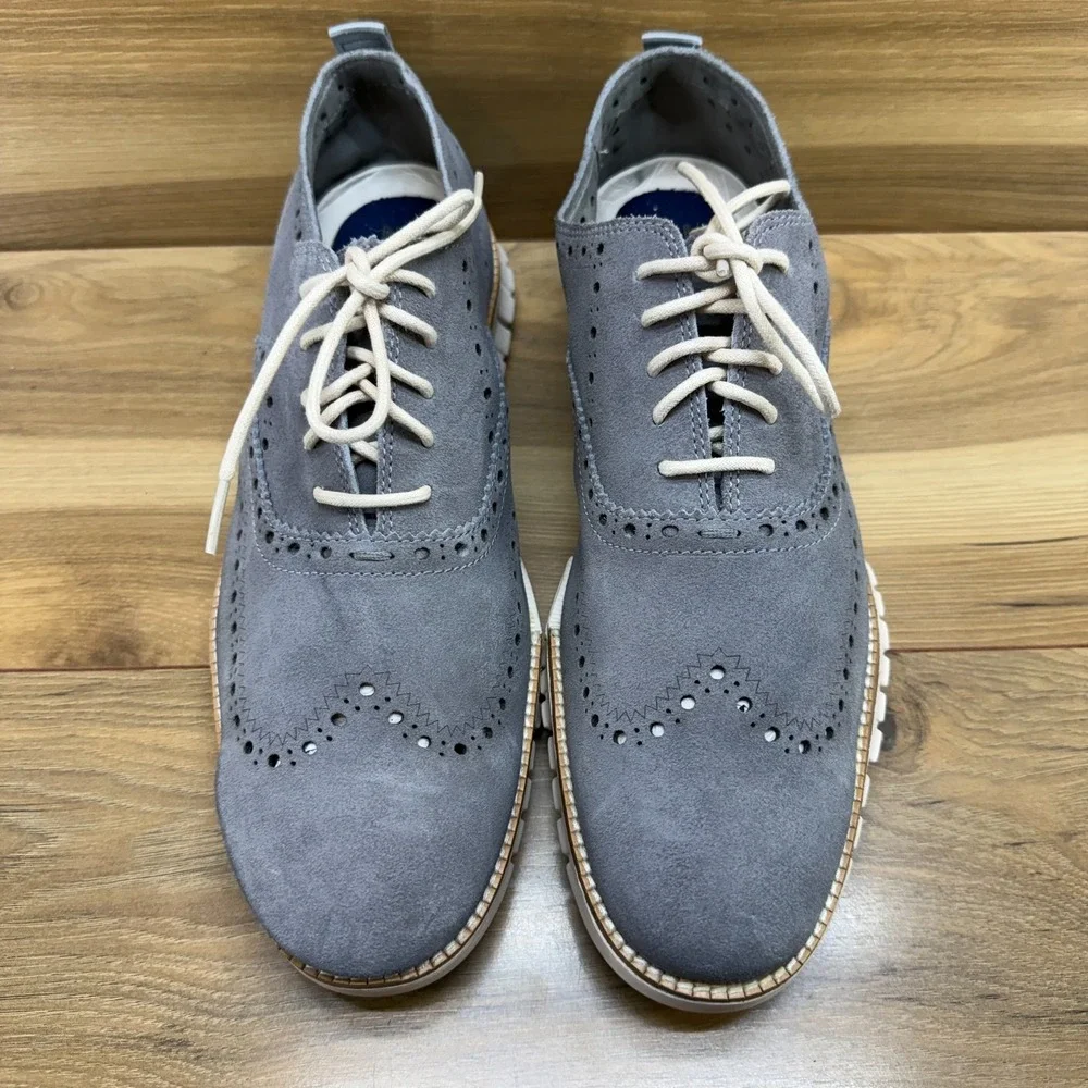 Cole Haan Zero Grand Remastered Oxfords Mens 11 M Gray Suede Business Casual
